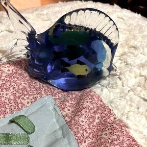 Hand blown cobalt blue angel fish